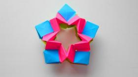 Оригами 3D звезда из бумаги. Новогоднее украшение на елку