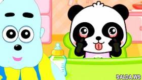 Baby PANDA Ухаживаем за малышом ПАНДОЙ какает кушает играет Мультик для детей Развивающее видео