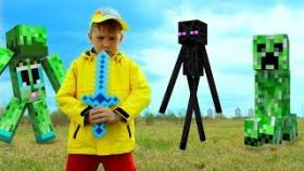 Рома и Хелпик нашли портал в МАЙНКРАФТ Эндермен Крипер Minecraft IRL Для детей kids children