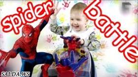 Человек паук игра День рождения получаем подарки Spider game battle