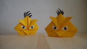 Оригами. Как сделать птицу из игры Angry Birds (видео урок)