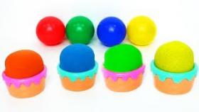 Изучаем цвета для детей Кинетический песок мороженное Сюрпризы Киндер яйцо для детей
