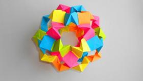 Оригами 3D шар из бумаги. Кусудама звезда