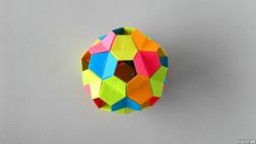 Оригами кусудама из бумаги Little turtle - Tomoko Fuse