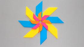 Оригами Звезда из бумаги. Новогоднее елочное украшение