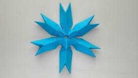 Снежинка из бумаги ❄ Новогодние поделки оригами своими руками