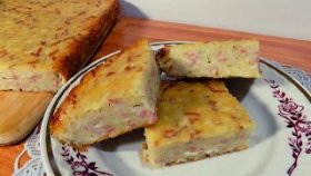Картофельная запеканка с сосисками и сыром