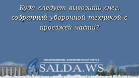 Куда следует вывозить снег, собранный уборочной техникой с проезжей части?