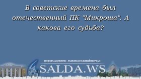 В советские времена был отечественный ПК &quot;Микроша&quot;. А какова его судьба?