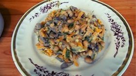 Салат из куриной печени с консервированной белой фасолью