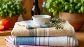 Удаление пятен с кухонных полотенец - лучшие способы