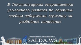 В Текстильщиках оперативники уголовного розыска по горячим следам задержали мужчину за разбойное нападение