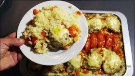 Вкусный ужин на скорую руку и без хлопот. Курица запечённая с рисом