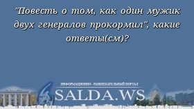 &quot;Повесть о том, как один мужик двух генералов прокормил&quot;, какие ответы(см)?