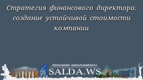 Стратегия финансового директора: создание устойчивой стоимости компании