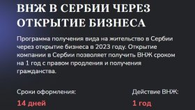 ВНЖ Сербии через бизнес