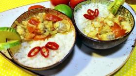 Рыбное карри. Белая рыба под кокосовым соусом карри.