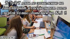 В УрФУ план по зачислению на бакалавриат и специалитет после «первой волны» выполнен на 82,3 %