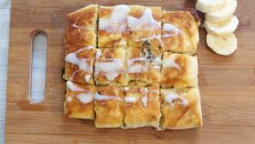 Конвертики из лаваша с бананом и сгущенкой