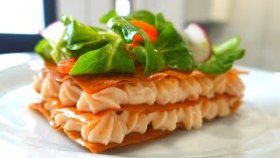 Оригинальный рецепт закуски на Новый год 2021 // Закуска из теста филю с кремом из семги.