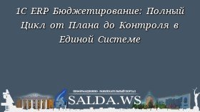 1С ERP Бюджетирование: Полный Цикл от Плана до Контроля в Единой Системе