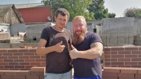 Дом из Арболит блока и кирпича с белым швом в ст. Бриньковской, строительство домов от Арболит Юг