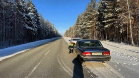 Свердловские полицейские в условиях низких температур оказали помощь водителю на загородной трассе